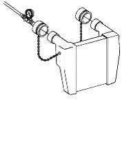 A charge air cooler can be leak-tested with a kit consisting of pressure caps and connections for an air hose and pressure gauge.