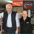 Jim Pascale (left) is president of Pascale Service Corporation, a business started by his father, Frank. Here, he and Mike Toye, the company’s parts manager, stand in the showroom of the their Pawtucket, R.I. headquarters.