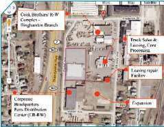 An aerial view of Cook Brothers’ expansion and new headquarters offices and parts distribution center in Binghamton, N.Y., near where the company’s current offices are located.