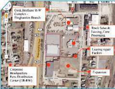 An aerial view of Cook Brothers’ expansion and new headquarters offices and parts distribution center in Binghamton, N.Y., near where the company’s current offices are located.