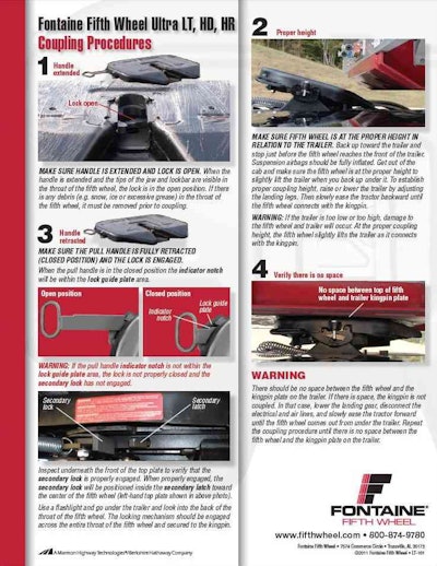 Fontaine Fifth Wheel Coupling Procedures
