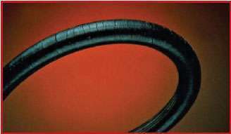 A hose with too small an inside diameter could generate unwanted turbulence in the fluid, which may cause the hose to crack.