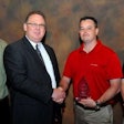 2011 Safety Spirit Award – Representatives of Baldwin Filters accept the Nebraska Safety Council Safety Spirit Award for 2011. Pictured are, from left, Brad Mailahn, Baldwin Filters assistant human resources administrator, Andy Benton, president of the Nebraska Safety Council Board of Directors, Travis Wilkins, Baldwin Filters-Gothenburg 2011 Safety Committee and Mike Richey, Baldwin Filters-Gothenburg 2012 Safety Committee coordinator.
