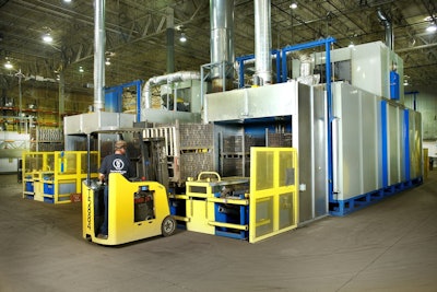 Meritor has added two heavy-duty baking ovens in its Plainfield, Ind. remanufacturing facility. The ovens are used to bake the brake shoe cores, which loosens dirt and corrosion from the steel and allows them to be cleaned.