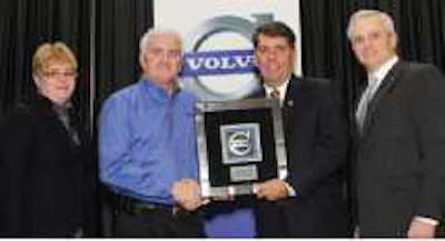 GATR dealer principal Bob Neitzke (second from left), receives the 2011 U.S. Dealer Of The Year Award from Ron Huibers, president of Volvo Trucks North America. Also pictured are Kelly Sheehan, chair of Volvo’s Dealer Advisory Coucil and Terry Billings, Volvo trucks vice president of sales – U.S.