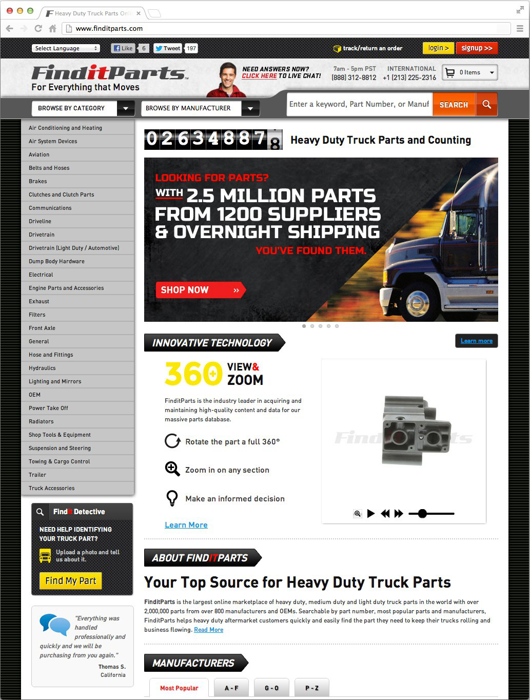 Findit Partscom Is Said To Be The Largest Online Marketplace For Heavy Duty Truck Parts, With More Than 2 5 Million Parts From More Than 1,200 Manufacturers