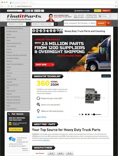 Findit Partscom Is Said To Be The Largest Online Marketplace For Heavy Duty Truck Parts, With More Than 2 5 Million Parts From More Than 1,200 Manufacturers