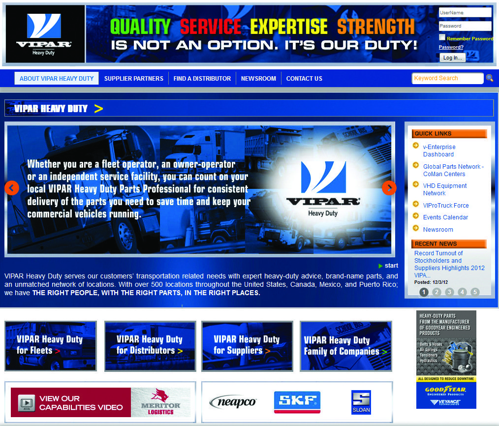 Vipar Heavy Duty Has Launched Its New And Improved Website, Wwwvipar com, With Enhanced Navigation Functions And Expanded Contents To Better Serve Its Distributors, Suppliers And End Users