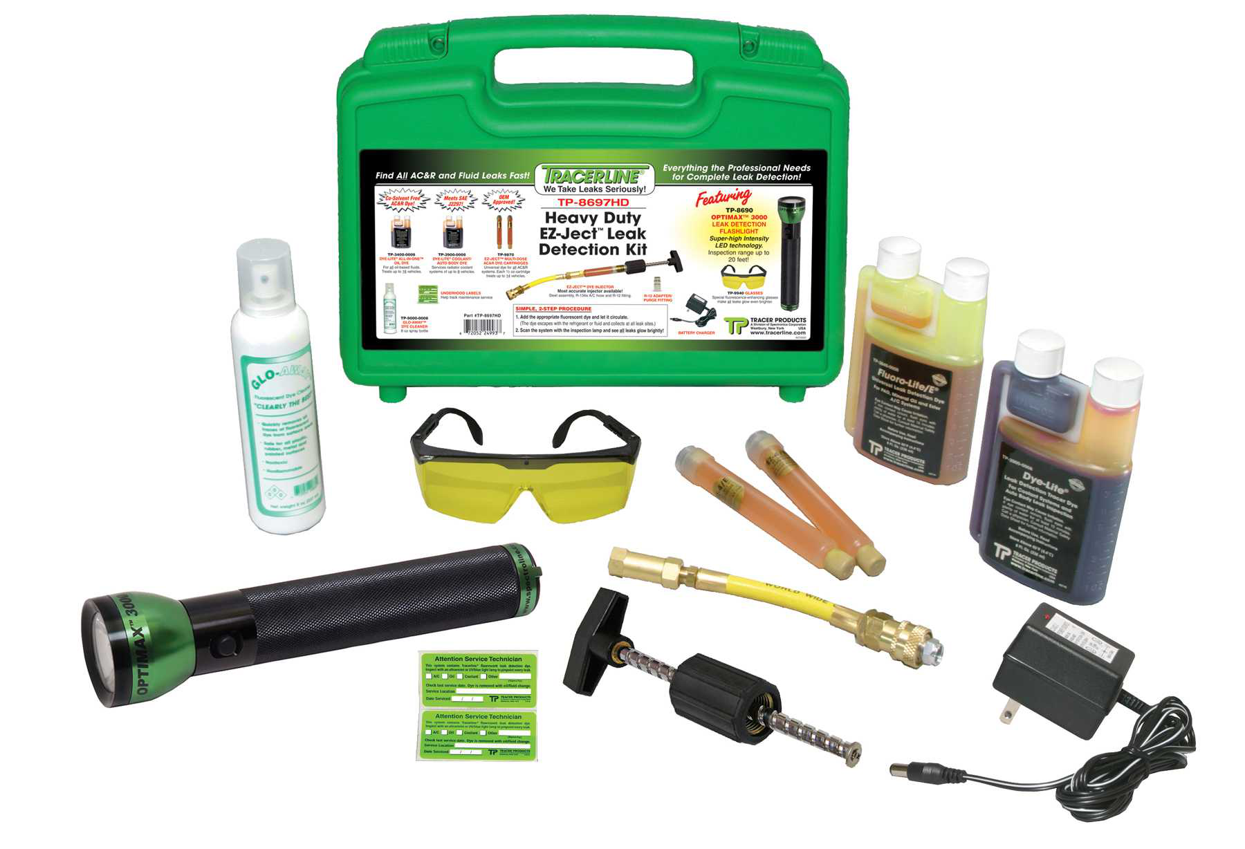 Tracer Products Has Introduced A Special Leak Detection Kit That Makes It Easy For Heavy Duty Technicians To Find All Air Conditioning And Fluid Leaks