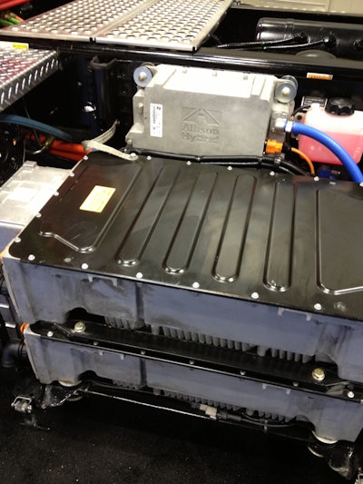 Allison’s new hybrid transmission has been installed on a Coca-Cola truck, and is shown above.