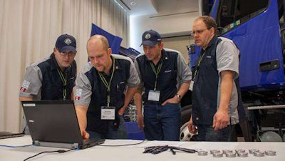 Tyler Kronebusch, Dan Orser, Clarence Oosterhoff and Matthew Giesbrecht from Babine Truck & Equipment of Prince George, Canada earned first place at the 2012-2013 Volvo Trucks North American VISTA World Championshp semifinals.