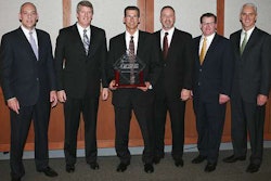 CIT Group was named the 2012 TRP All-Makes Kenworth Dealer of the Year for the United States and Canada. From left, are Darrin Siver, PACCAR vice president and PACCAR Parts general manager; CIT Group executives Erick Miner, Carl Herzog and Bruce Thomas; Tony McQuary, PACCAR Parts general sales manager; and Gary Moore, Kenworth general manager and PACCAR vice president.