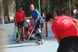 Bill Mihay defends the crease.