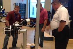 Dustin Stephens, a technician from Rush’s recent acquisition in St. Louis, was one of several technicians on-hand who competed for a $350 prize and title of Top Professional Brake Replacer for 2013.