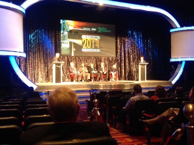 Panelists discuss the impact of private-label brands in the aftermarket during Heavy Duty Aftermarket Dialogue on Jan. 27, 2014 in Las Vegas.