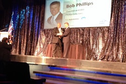 Bob Phillips is inducted into the Heavy Duty Aftermarket Hall of Fame Tuesday at HDAW in Las Vegas.