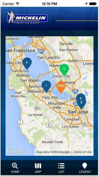 Dealer Locator App Map Screen