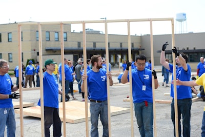 On May 22, more than 120 Bendix employees pitched in to build the walls of a three-bedroom home for a Brunswick, Ohio, family. The Bendix group worked in conjunction with Habitat for Humanity and Help Build Hope.