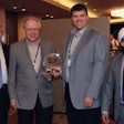 Pictured, from left to right, are Automann USA National Sales Manager Danny Ferrell, Freightliner of St. Cloud CIC Pat Miller and GM Jon Pearson, and Automann USA Vice President Jeev Khanduja.