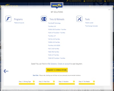 A glimpse at the landing page within the My Solutions Finder tool.