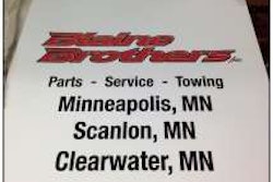 Each business in the Blaine Brothers family of companies has its own customized mud flaps. The flaps are given as gifts to customers who reach parts and service sales thresholds as a value-added perk.