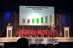 David Kalvelage and John Blodgett of MacKay & Company present during Heavy Duty Aftermarket Dialogue on Monday in Las Vegas.