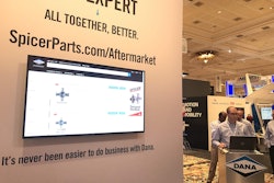 Dana’s Darryl Wray, senior manager-Aftermarket, introduces the company’s new e-commerce platform Tuesday at Heavy Duty Aftermarket Week (HDAW) in Las Vegas.