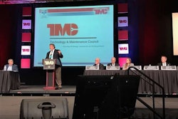 Jeff Marshall with Pricedex speaks during Tuesday’s panel discussion regarding VMRS coding and parts management at the Technology & Maintenance Council (TMC) Annual Meeting in Nashville, Tenn.