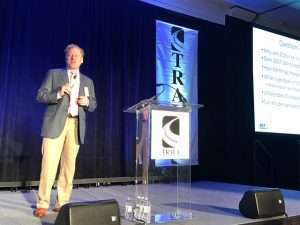 Kenny Vieth of ACT Research speaks Tuesday at the TRALA Annual Meeting in Bonita Springs, Fla.