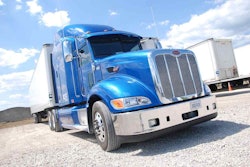 Peterbilt semi truck parked