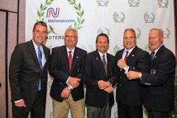 Dean Vicha (left), president of NationaLease, stands with Masters Club Hall of Fame award winners, who received Rolex watches for outstanding performance for 10 consecutive years. Second left to right are: Mark Quick, Brown NationaLease; Fred Schmidt, McMahon Truck Leasing, a NationaLease Member; Matt Svancara, Aim NationaLease; and Ray Swesey, Brown NationaLease.