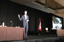 Tom Flick speaks Thursday at the HDA Truck Pride Annual Meeting in Orlando.
