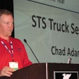 Bob Harper speaks after winning the Truck Service Expert of the Year award at the HDA Truck Pride Annual Meeting.