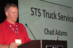 Bob Harper speaks after winning the Truck Service Expert of the Year award at the HDA Truck Pride Annual Meeting.