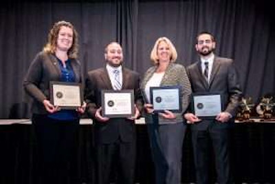 Nicole Pickard, Zachary Babenko, Grace Tisdall and James Curcio with their Certified Transportation Professional (CTP) awards from the NPTC.
