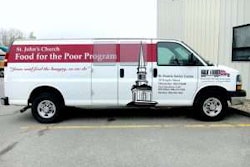 Tri State Truck Center in Shrewsbury, Mass., donated this retired van to the St. John’s Food for the Poor Program.