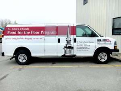 Tri State Truck Center in Shrewsbury, Mass., donated this retired van to the St. John’s Food for the Poor Program.