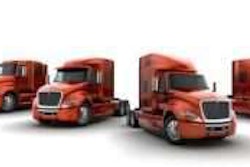 row of red trucks
