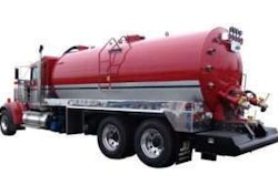 Truck with a pressure vacuum tank