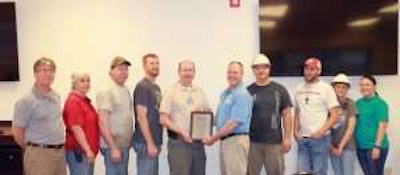 Utility Trailer Manufacturing Company employees receiving award