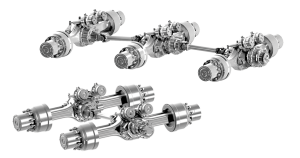 Sisu tandem and tridem axle set