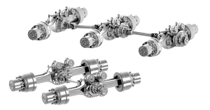 Sisu tandem and tridem axle set