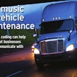 Semi-truck driving under an overpass with text overlay that says the music of vehicle maintenance how VMRS coding can help aftermarket businesses better communicate with end users