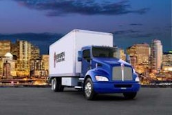 kenworth truck with city back drop