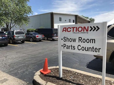Action Truck Parts Sign