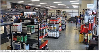 Parts showroom floor