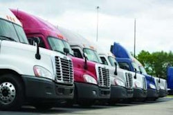 Parking Lot Full of Semi-Trucks