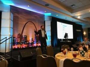 Erik Nachbahr, president and founder at Helion Technologies, speaking at the Karmak Leadership & Technology Conference on Wednesday in St. Louis.