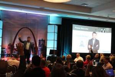 Kevin Brown presents Thursday at the Karmak Leadership & Technology Conference in St. Louis.