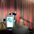 Steve Tam with ACT Research speaks Thursday at the Used Truck Association (UTA) annual convention in Las Vegas.